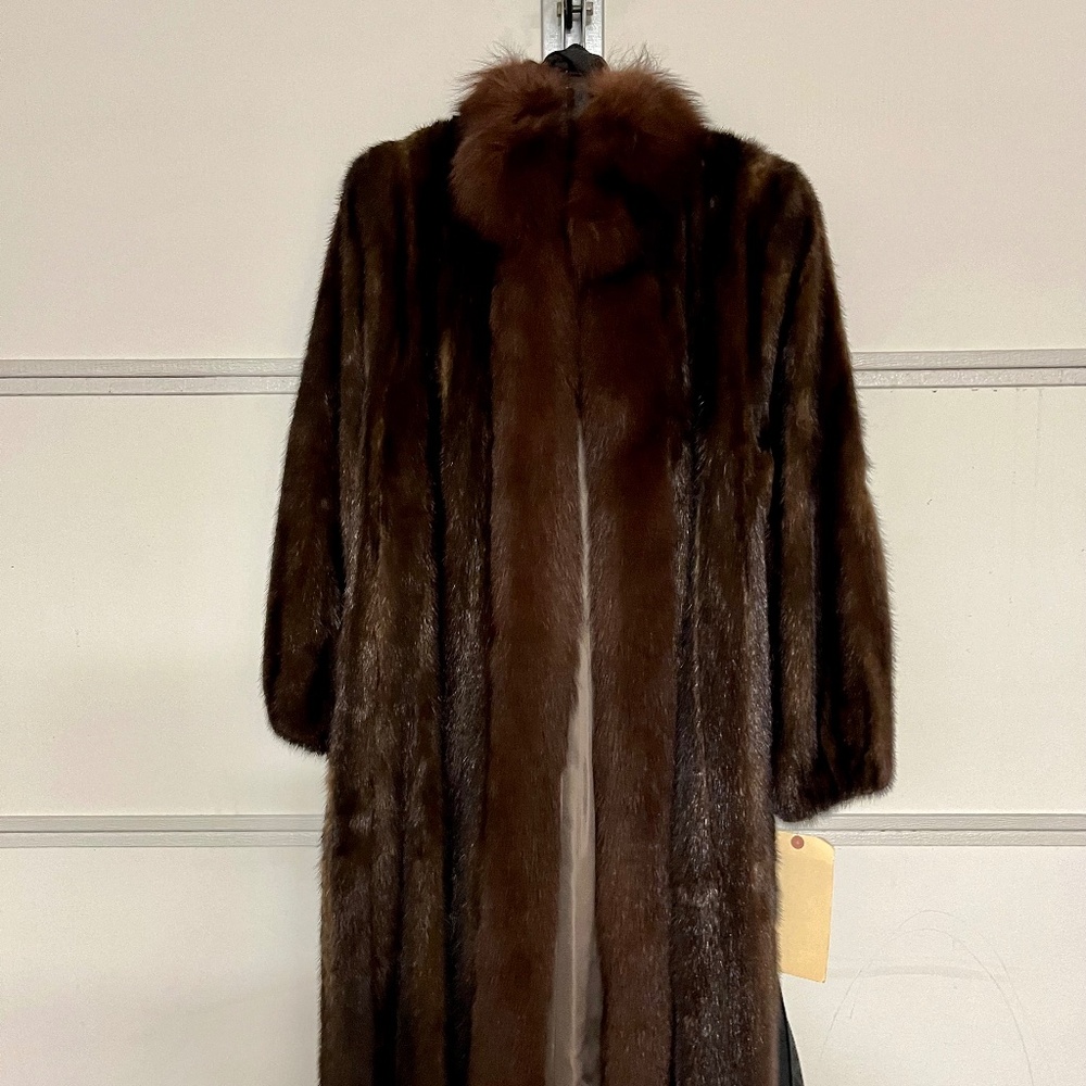 Mink full length real fur coat